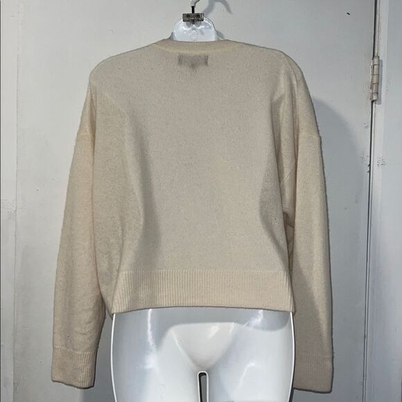 BANANA REPUBLIC Off White Caro Cropped Cashmere Sweater-S - Picture 6 of 10
